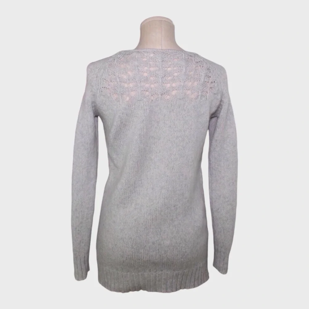Moth for Anthropologie Wool Alpaca Longline Sweater with Open Knit Detail_3